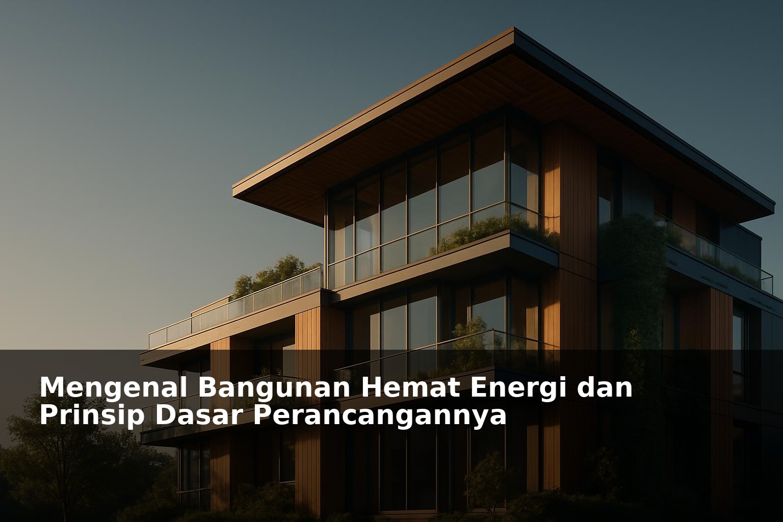 Bangunan modern hemat energi dengan desain ramah lingkungan dan efisien