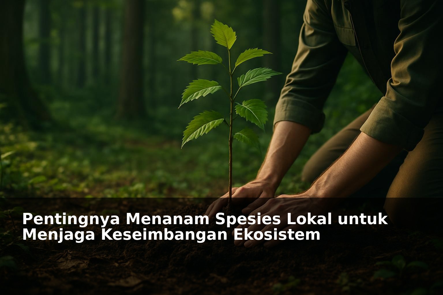 Penanaman pohon spesies lokal di hutan alami untuk menjaga ekosistem